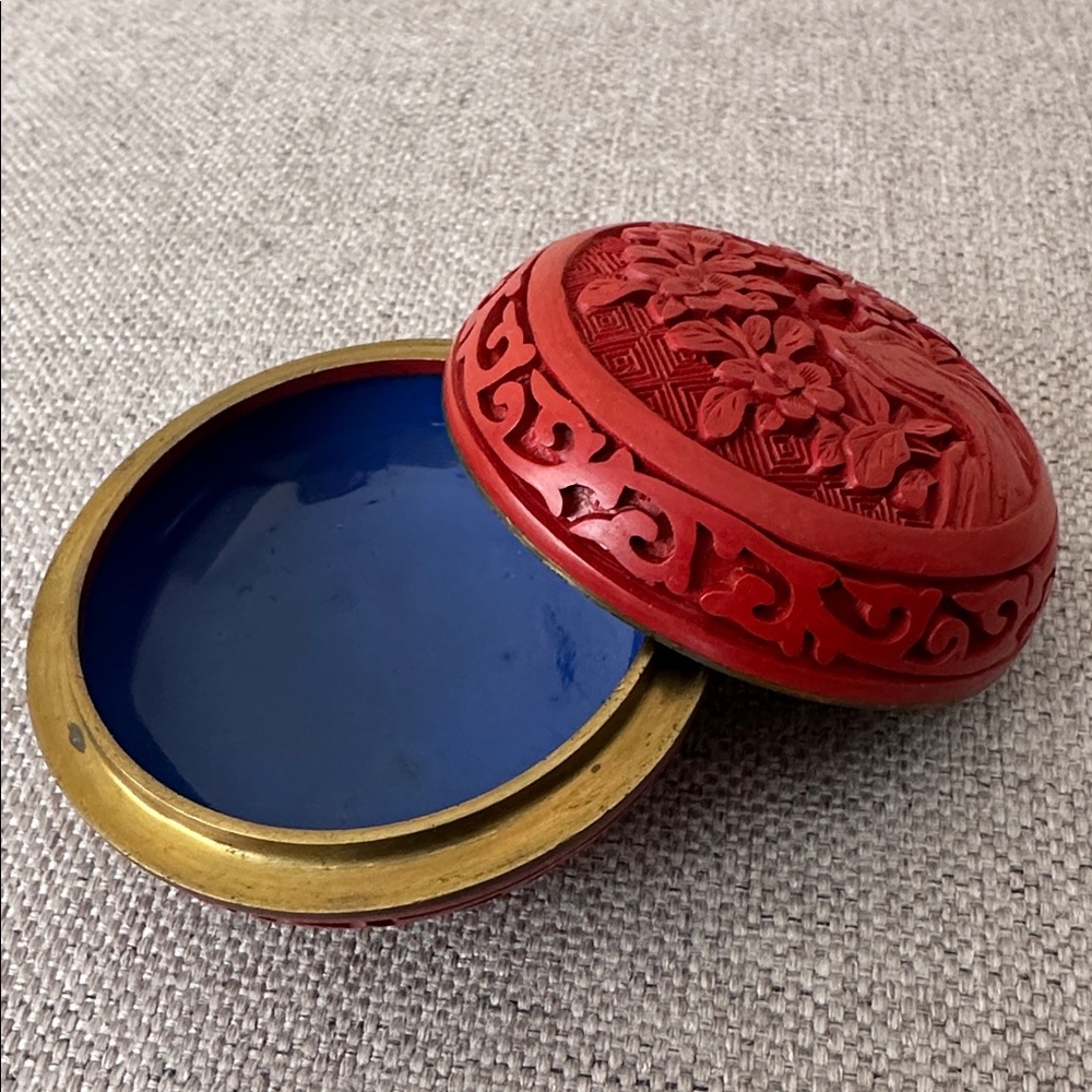 Vintage Cinnabar with Enamel Box